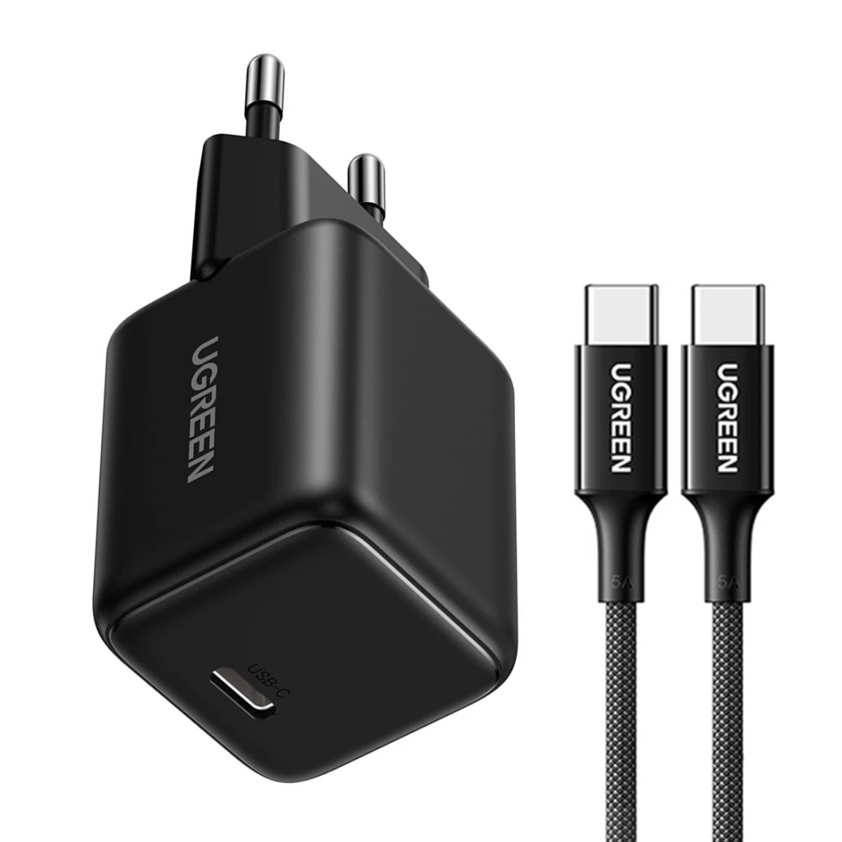 X513 Gan Usb-c Tinklo įkroviklis 30 W Su 1 M Ilgio Usb-c Kabeliu - Juodas