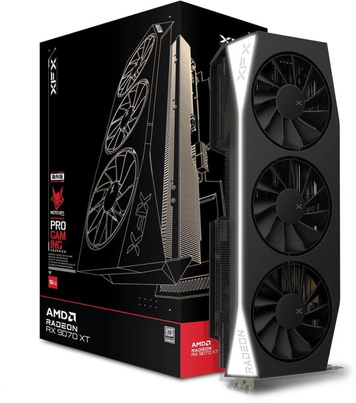 xfx Mercury Rx 9070xt Gaming Led 16gb Vaizdo Plokštė (rx-97tmercb9)