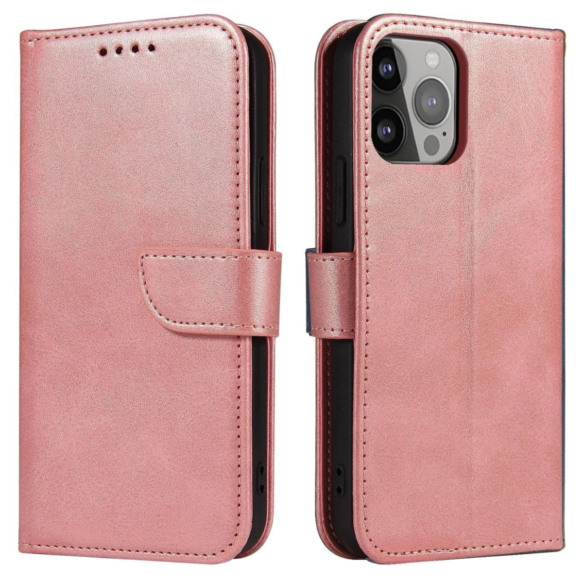 Xiaomi Redmi Note 12 Magnet Case Pink Flip Case Su Piniginės Dangteliu