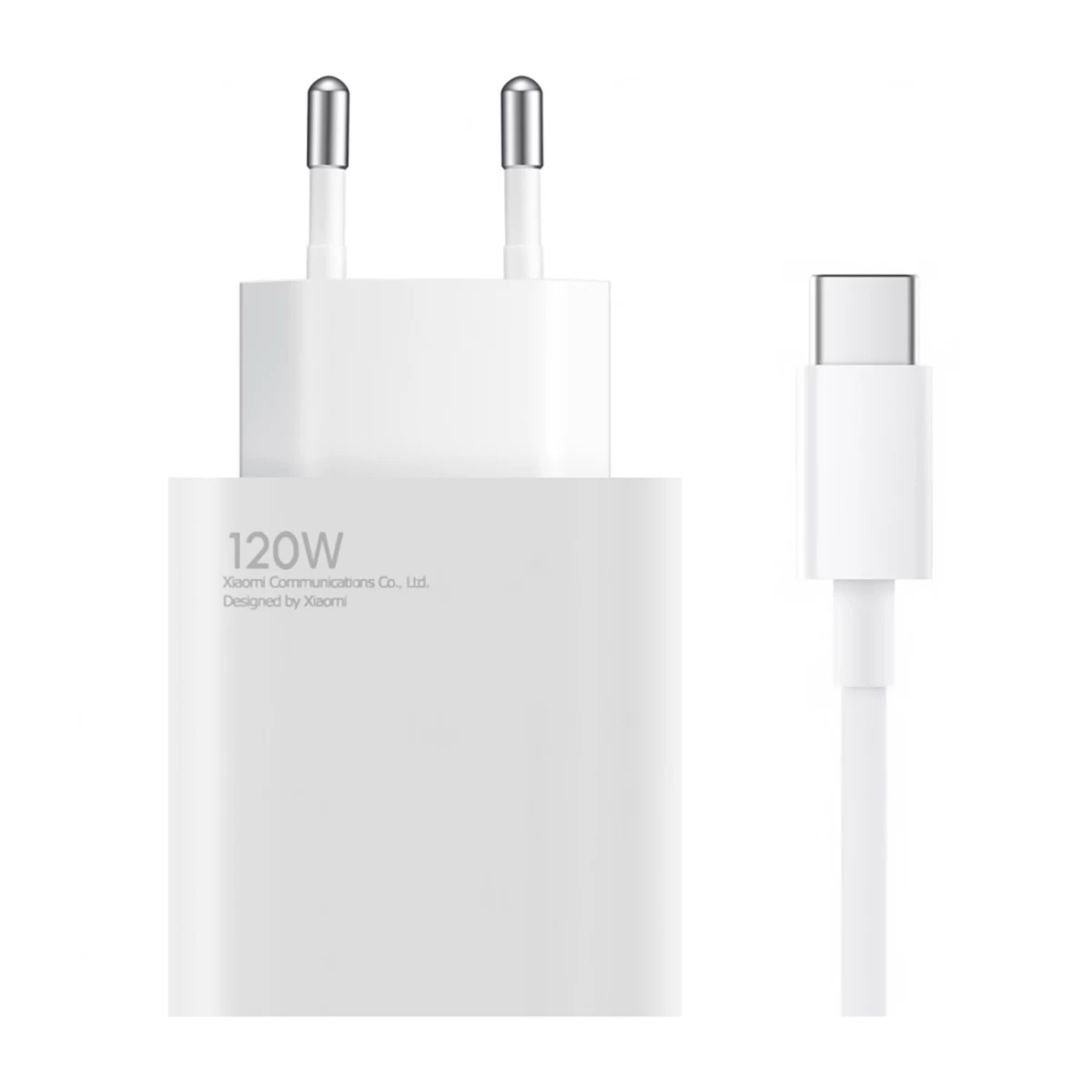 xiaomi Usb-a 120w 6a Tinklo įkroviklis Su Usb-c Kabeliu - Baltas
