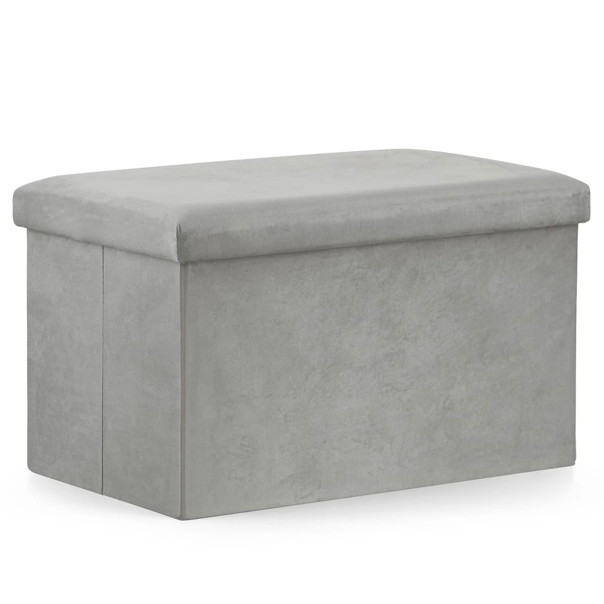 Xl Sulankstomas Pufas - 60x38x38cm Aksominė Pilka