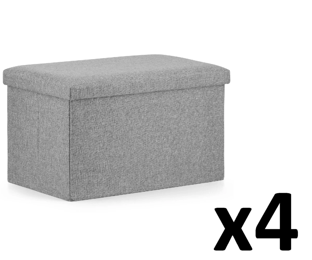Xl Sulankstomas Pufas - 60x38x38cm Pilkas X 4