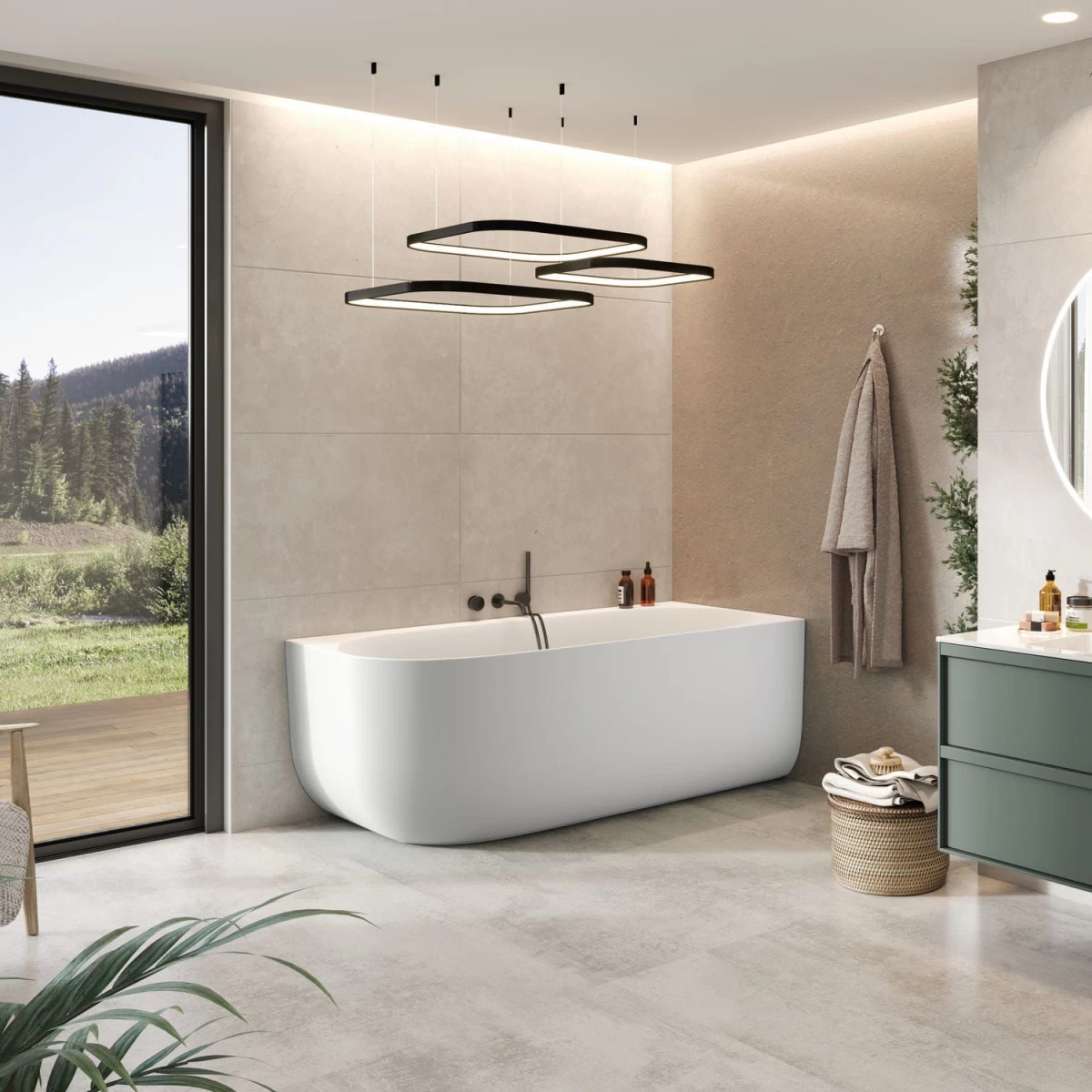 Xonyx™ kampinė vonia Balteco MARIN 170 R dešininė, 171x82x63 cm, balta matinė