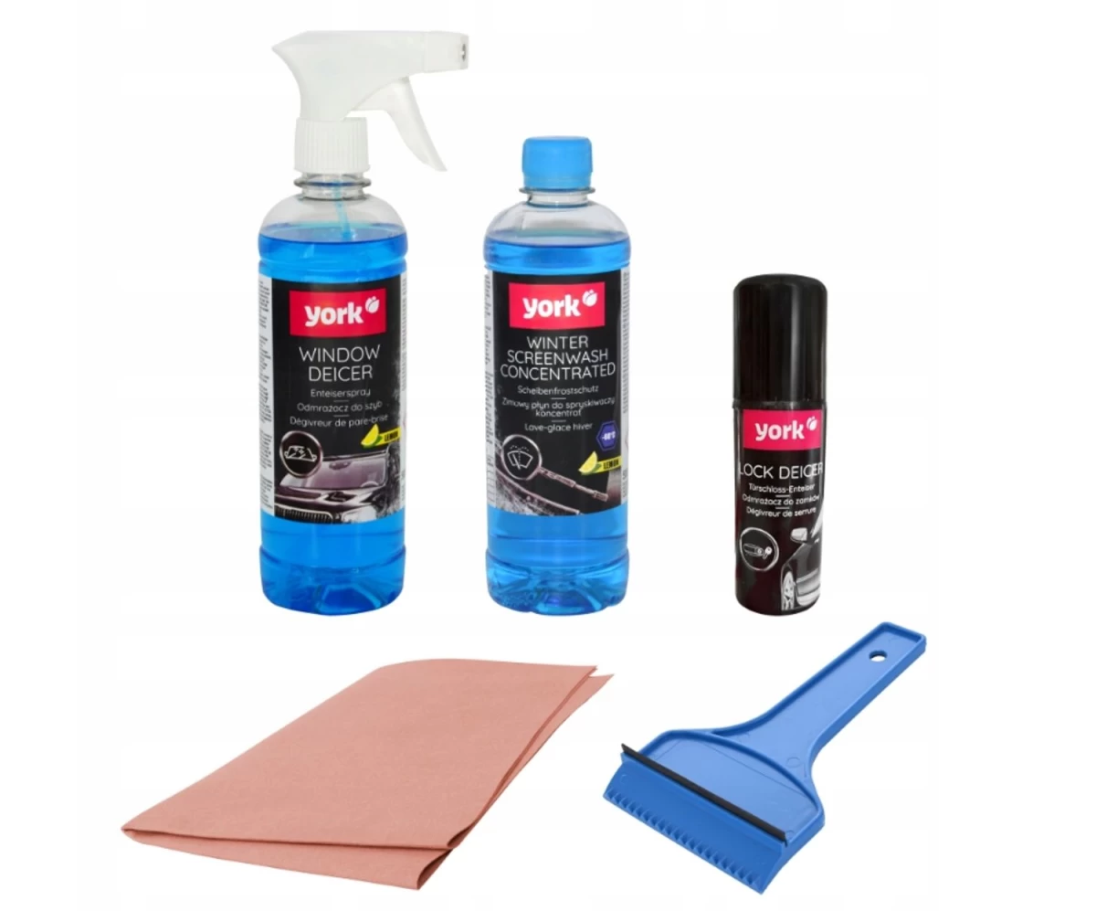 york Car Kit Priekinio Stiklo Plovimo Skysčio Rinkinys 500 Ml + Priekinio Stiklo šerkšno šalinimo Priemonė 500 Ml + Užrakto šerkšno šalinimo Priemonė 50 Ml + Langų Grandiklis + šluostė Nuo Rūko york Car Kit Priekinio Stiklo Plovimo Skysčio Rinkinys 500 Ml + Priekinio Stiklo šerkšno šalinimo Priemonė 500 Ml + Užrakto šerkšno šalinimo Priemonė 50 Ml + Langų Grandiklis + šluostė Nuo Rūko
