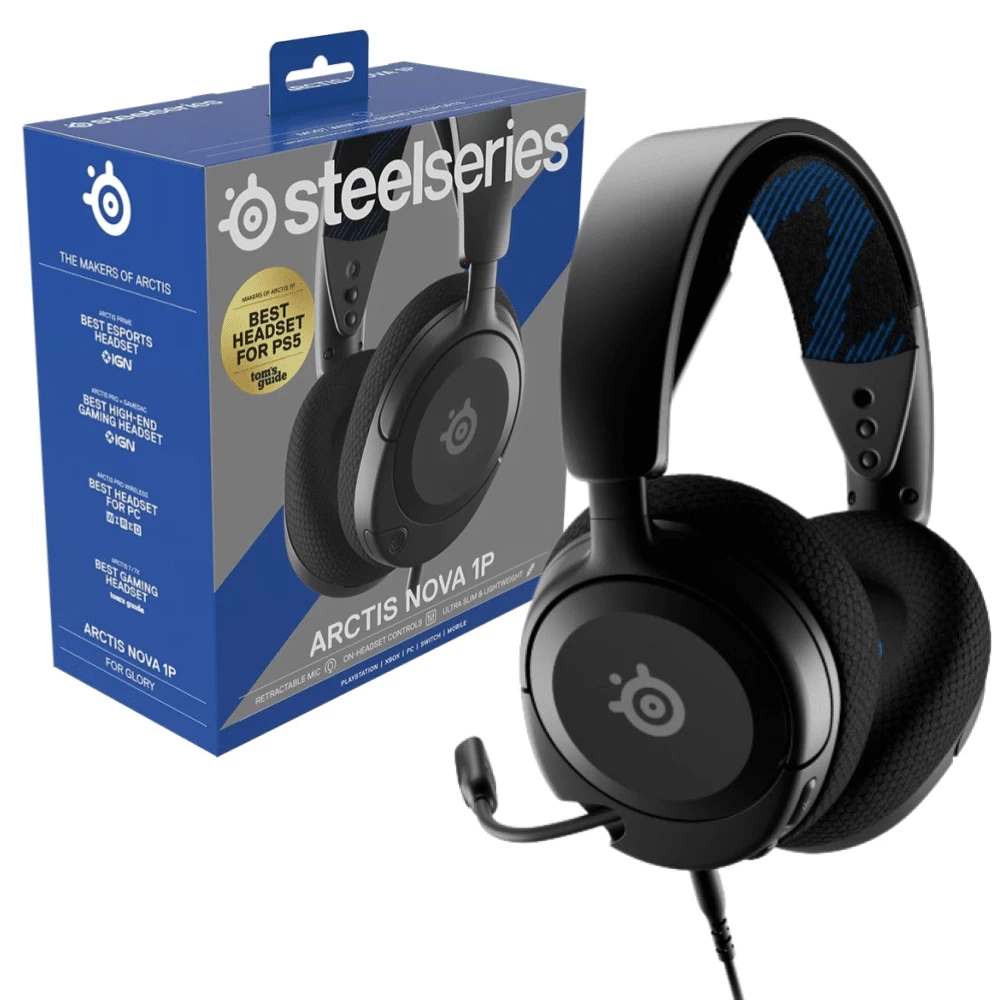 Žaidimo Ausinės Steelseries Arctis Nova 1P, Juoda (Ekspozicinė prekė)