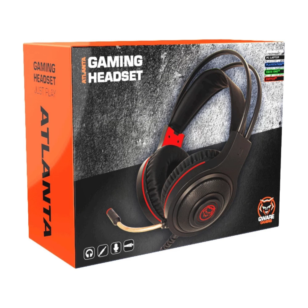 Žaidimų Ausinės qware gaming atlanta headset, raudona
