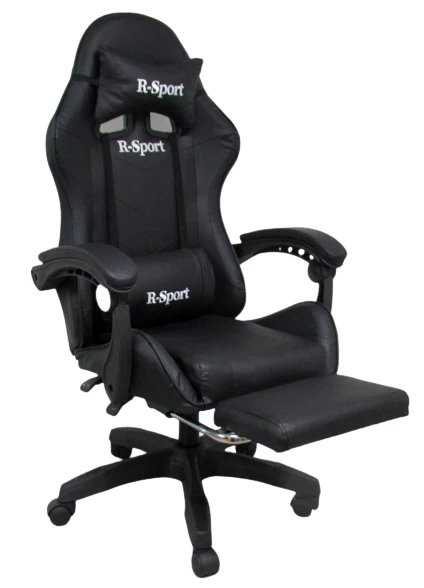 žaidimų Fotelis K4 R-sport Black Su Kojų Atrama + Masažuoklis
