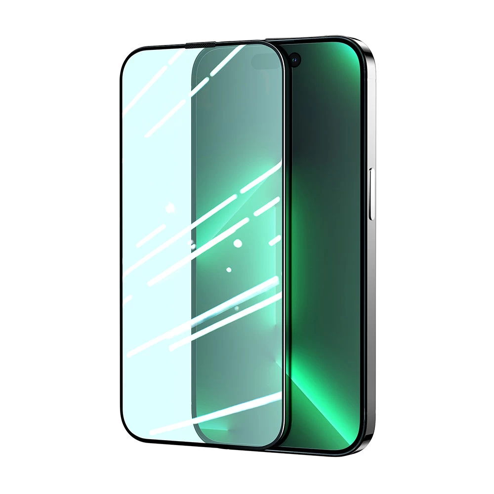 žalias Grūdintas Stiklas iphone 14 Pro Max Su anti Blue Light Filtru Visam Ekranui knight