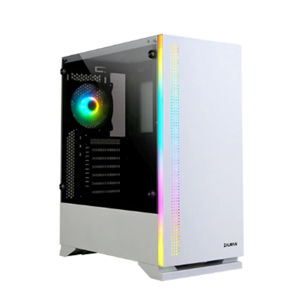 ZALMAN S5 WHITE ATX Mid Tower PC Case RGB fan T