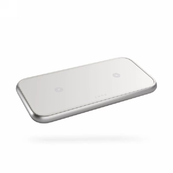 zens Dual Aluminium Wireless Charger - Belaidis įkroviklis Dviem įrenginiams (2x10w) Su Galimybe įkrauti Trečią įrenginį
