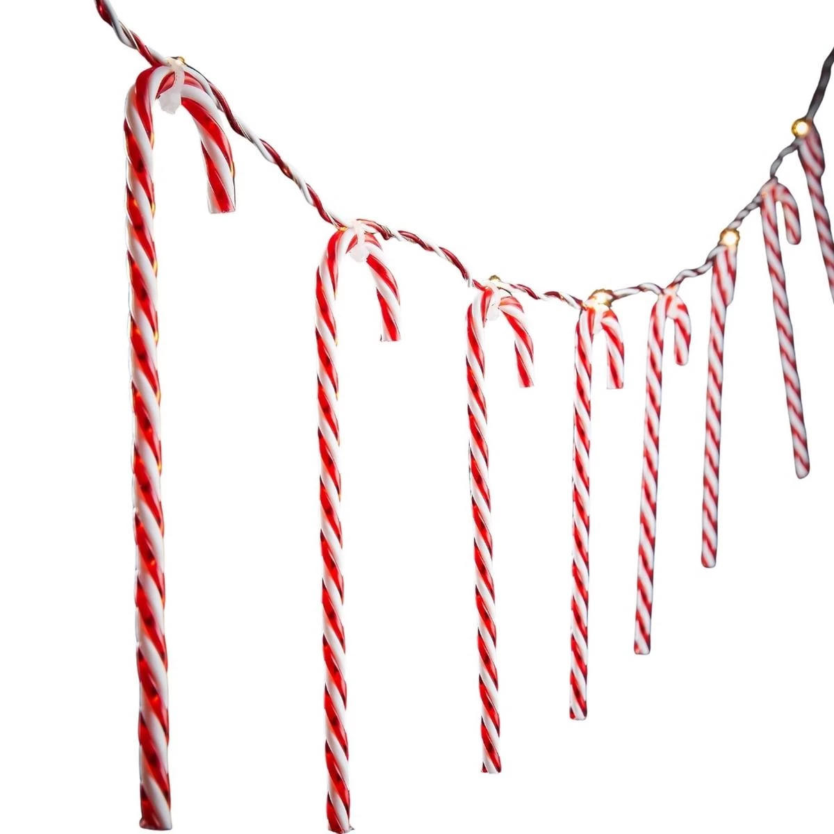 žibintai Girlianda 10 Vadovaujamų Saldainių Lazdelių Kalėdinė Eglutė šiltai Balta Luca