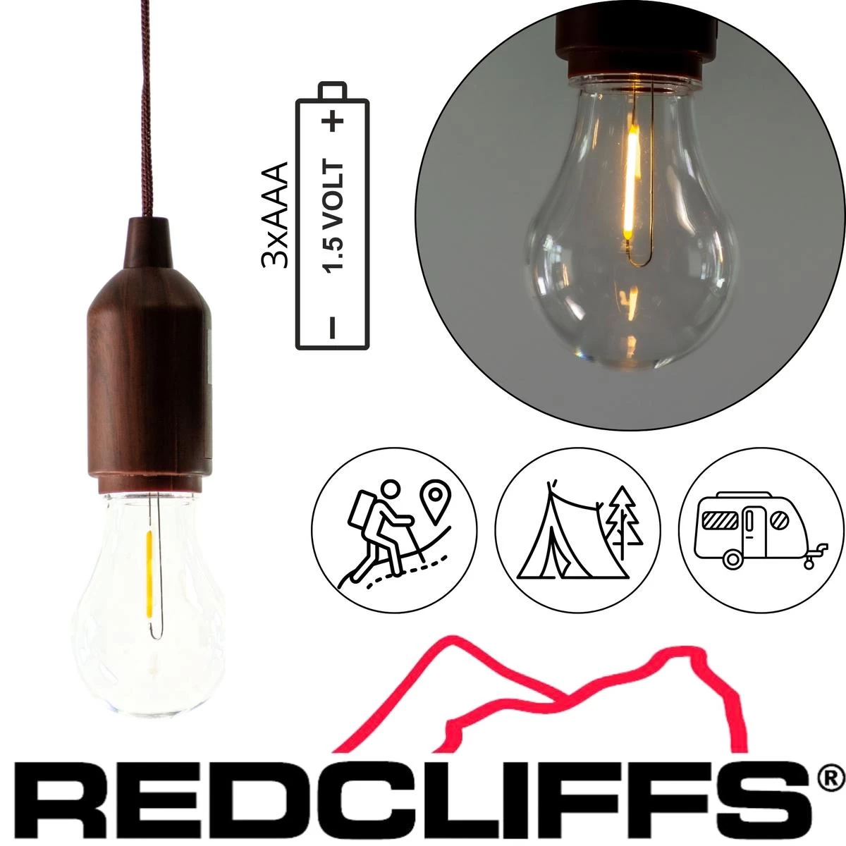 žibintuvėlio Lempa Kempingo Baterijos Redcliffs Modelis 1