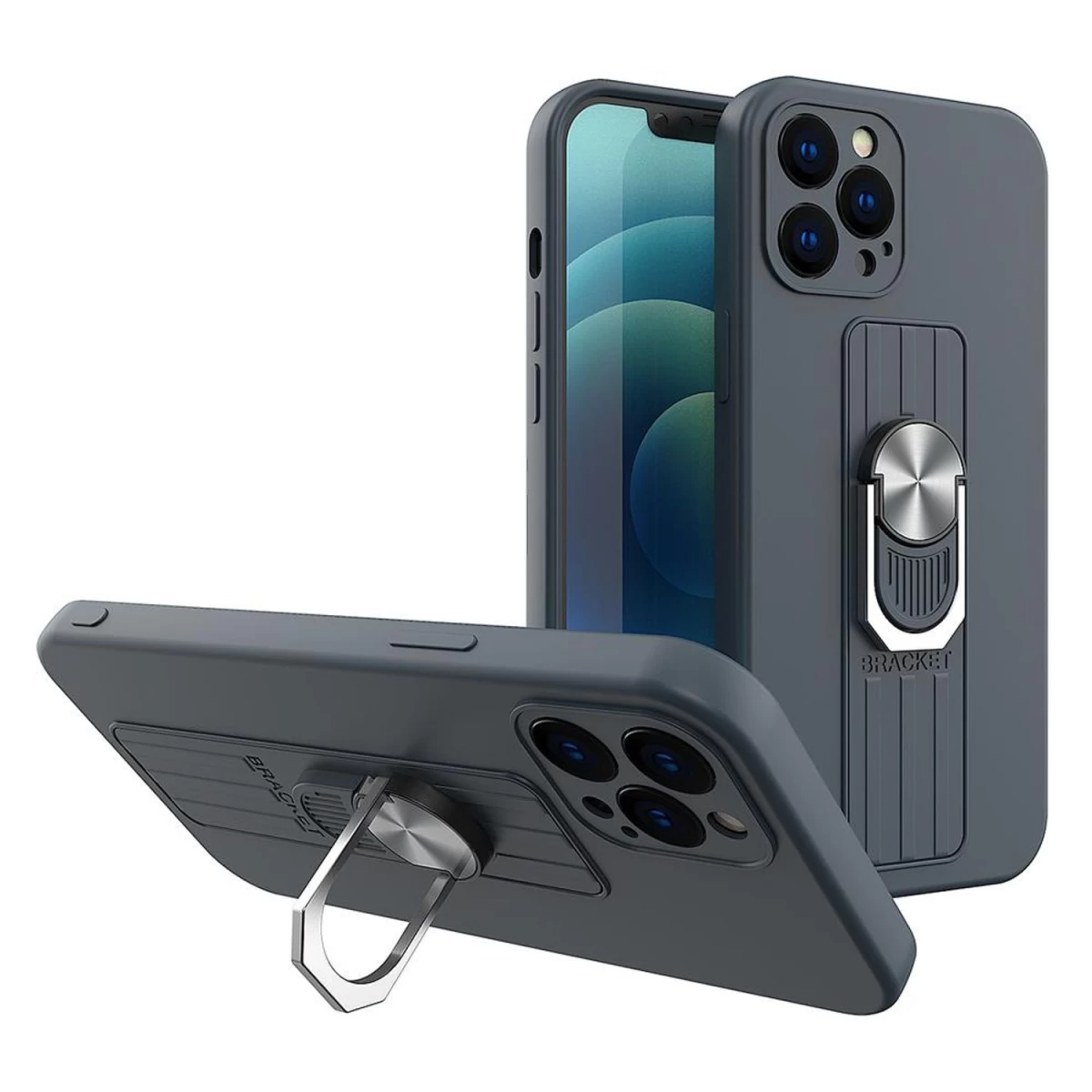 žiedinis Silikoninis Dėklas Su Pirštų Laikikliu Ir Stovu, Skirtas samsung Galaxy A32 5g, Tamsiai Mėlynas žiedinis Silikoninis Dėklas Su Pirštų Laikikliu Ir Stovu, Skirtas samsung Galaxy A32 5g, Tamsiai Mėlynas