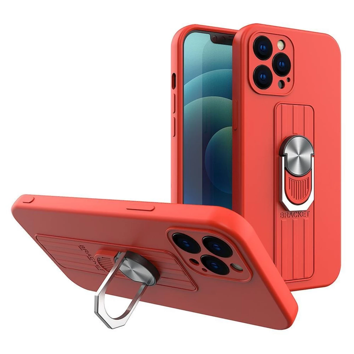 žiedinis Silikoninis Dėklas Su Pirštų Laikikliu Ir Stovu, Skirtas xiaomi Poco M4 Pro 5g, Raudonas žiedinis Silikoninis Dėklas Su Pirštų Laikikliu Ir Stovu, Skirtas xiaomi Poco M4 Pro 5g, Raudonas