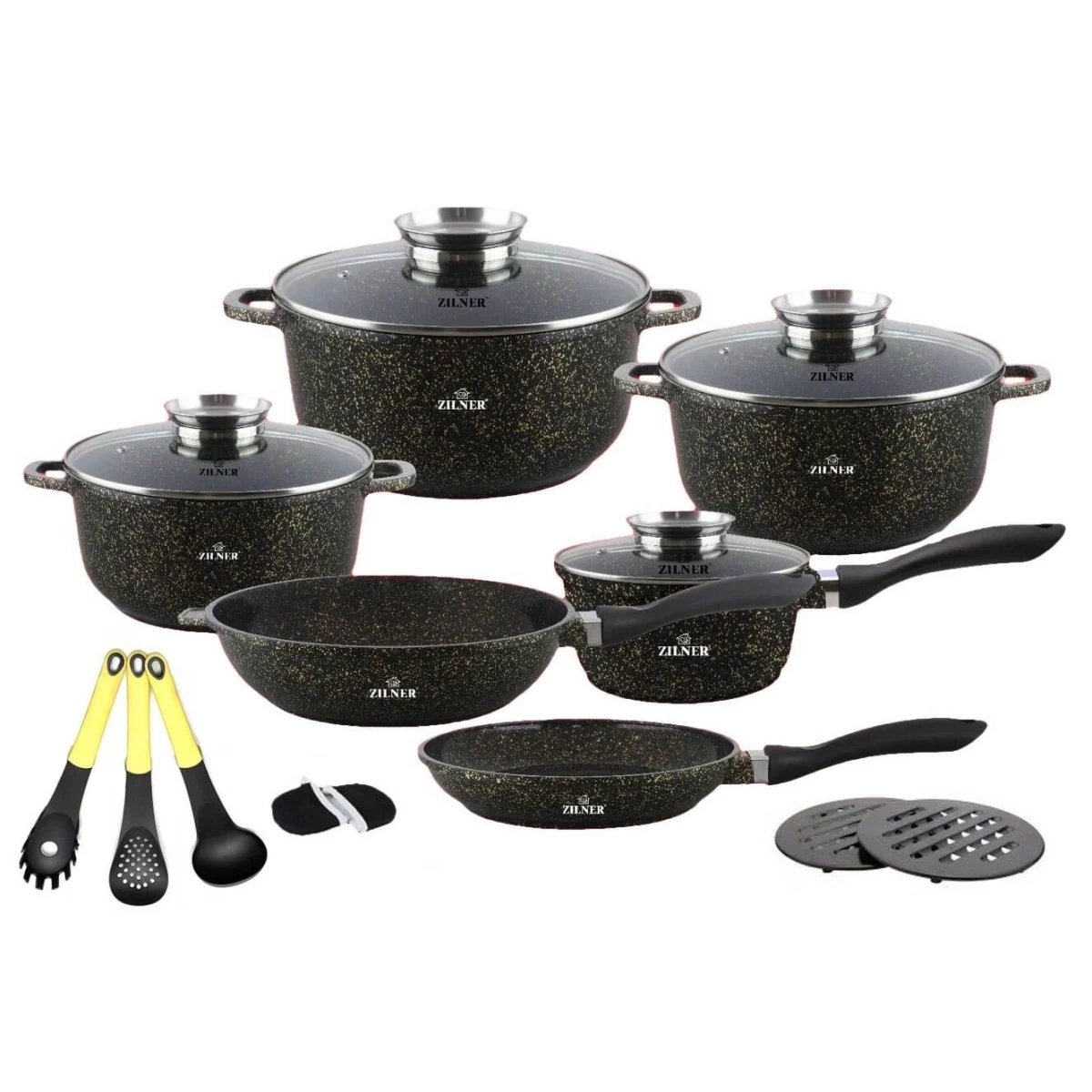 Zilner puodų rinkinys 17 dalių, ZL-7215