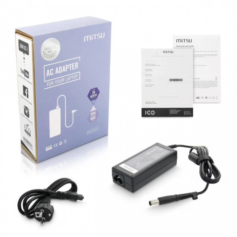 Zm/hp18535p Mitsu 65w Tinklo Adapterio Kištukas Su Kaiščiu Viduje 18,5 V
