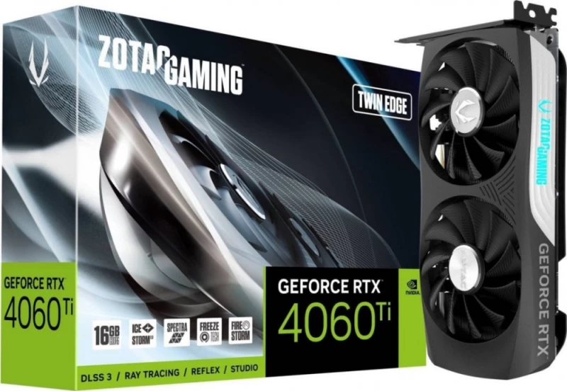 Zotac Geforce Rtx 4060 Ti Twin Edge 16 Gb Gddr6 (zt-d40620e-10m) Vaizdo Plokštė
