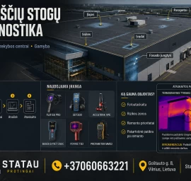 Plokščių stogų ir fasadų pratekėjimų diagnostika