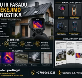 Plokščių stogų ir fasadų pratekėjimų diagnostika