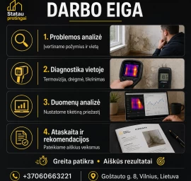 Plokščių stogų ir fasadų pratekėjimų diagnostika