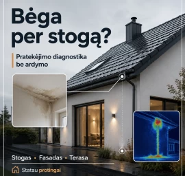 Plokščių stogų ir fasadų pratekėjimų diagnostika