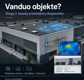 Plokščių stogų ir fasadų pratekėjimų diagnostika