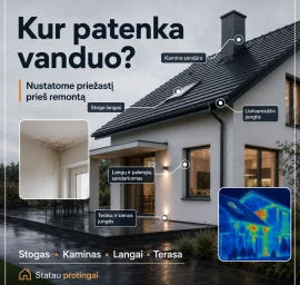 Plokščių stogų ir fasadų pratekėjimų diagnostika