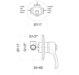 1 krypties potinkinis maišytuvas dušui / voniai Jafar