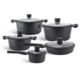 10 dalių puodų su keptuve rinkinys padengti marmuro danga EDENBERG, EB-9186