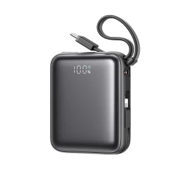10000 Mah 22,5 W Galios powerbank Su Integruotu Usb-c lightning Kabeliu - Juodas