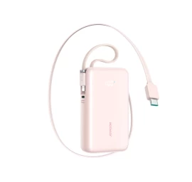 10000 Mah 35 W Maitinimo Blokas Su Ištraukiamu Usb-c Laidu lightning Laidas - Rožinis