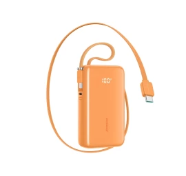 10000 Mah Išorinis Akumuliatorius Su Integruotais Usb-c 35 W Kabeliais – Oranžinis