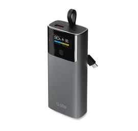 10000 Mah Pd 20w Lcd Ekranas Su Usb-c Kabeliu - Pilkas