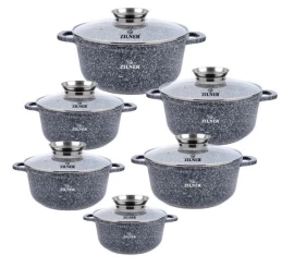 12 dalių puodų rinkinys su marmurine danga ZILNER ZL-7086