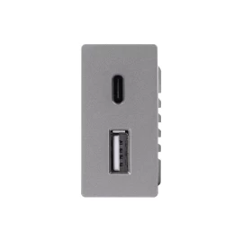 1/2 greito krovimo lizdas Feelspot USB+C, be rėmelio, pilkas, 20W