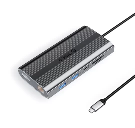 12-in-1 Usb-c – Usb-a – Usb-c – Hdmi – Displayport – Rj45 – Sd – Pd 100 W – 4k – 1000 Mbps – Pilkos Spalvos