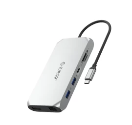 12-in-1 Usb-c – Usb-a – Usb-c – Hdmi – Displayport – Sd/microsd – Rj45 – 3,5 Mm Ctia Jungčių Stotis – Sidabrinė