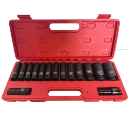 1/2 Prailgintų smūginių galvučių rinkinys 15vnt. (10-32mm) 12-kampės