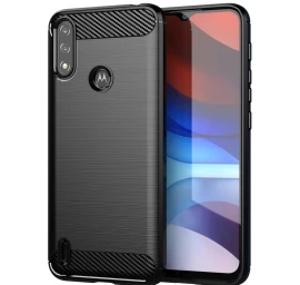 Carbon Case Lankstus Dėklo Dangtelis, Skirtas Motorola Moto E7i Power Black