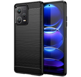 Carbon Case Silikoninis Anglies Pluošto Lankstus Dangtelis, Skirtas Xiaomi Redmi Note 12 Pro+, Juodas Carbon Case Silikoninis Anglies Pluošto Lankstus Dangtelis, Skirtas Xiaomi Redmi Note 12 Pro+, Juodas