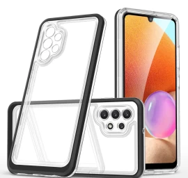 clear 3in1 Case For Samsung Galaxy A72 4g - Red Jelly Case With Frame.