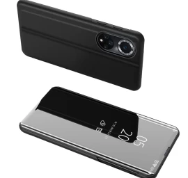 clear View Case Dangtelis, Skirtas huawei Nova 9, Apverčiamasis Dangtelis, Juodas