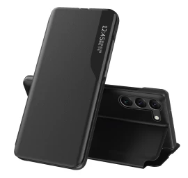 Dėklas samsung S24 Su Atlenkiamu Dangteliu Ir Stovu eco Leather View Case, Juodas