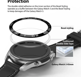 galaxy Watch 3 45 Mm Rėmelio žiedas, Skirtas galaxy Watch 3 45 Mm Rėmelio Stiliui, Juodas