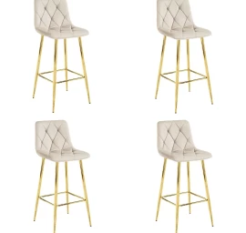 hocker Nado - Aksominis Smėlio Spalvos / Kojos Gold X 4