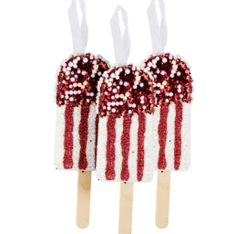 Ledų Pakabinama Dekoracija 3 Vnt. Balta