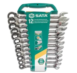 Raktų su reversine terkšle rinkinys 12vnt. (8-19mm)