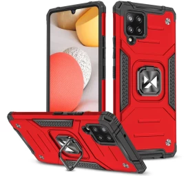 šarvuotas Dėklas + Magnetinis Laikiklis Samsung Galaxy A42 5g Ring Armor Raudonas