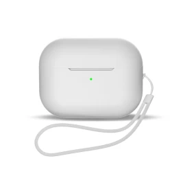 Silikoninis Dėklas airpods 3 + Riešo Dirželis - Baltas