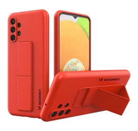 Silikoninis Dėklas Su Stovu Samsung Galaxy A13 5g Kickstand Case Raudonas